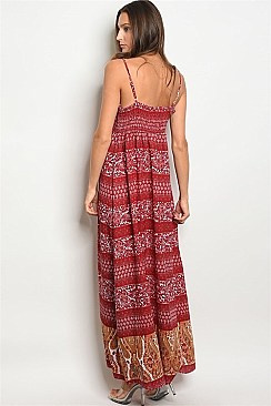 Paisley Print Flaunt Back Maxi Dress - Pack of 6 Pieces