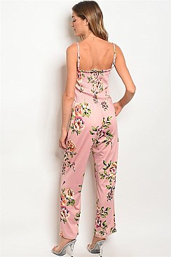 Sleeveless Full Floral Print Jumpsuit - Pack of 6 Pieces