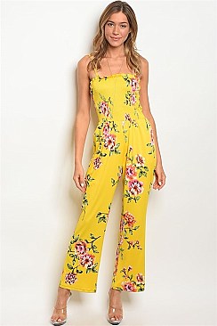 Sleeveless Full Floral Print Jumpsuit - Pack of 6 Pieces