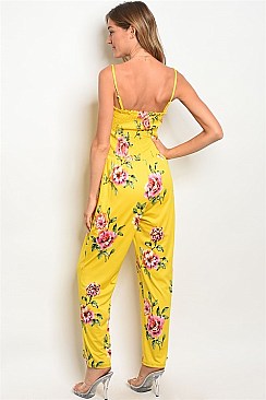 Sleeveless Full Floral Print Jumpsuit - Pack of 6 Pieces
