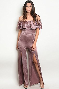 Off the Shoulder Ruffled Jumpsuit - Pack of 6 Pieces