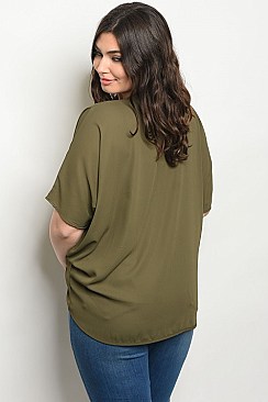 Plus Size Short Sleeve Open Front Chiffon Kimono - Pack of 6 Pieces