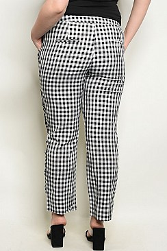 Plus Size Ruffled Detail Gingham Trousers - Pack of 6 Pieces