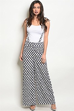 Polka Dot Wide Leg Overalls - Pack of 6 Pieces