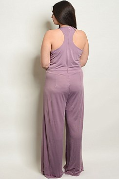 Plus Size Sleeveless Halter Neck Detail Jumpsuit - Pack of 6 Pieces