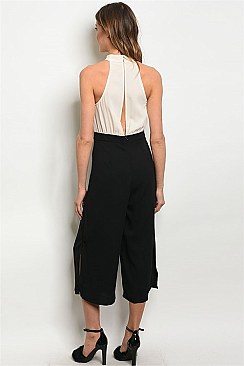 Sleeveless High Collar Color Block Jumpsuit - Pack of 6 Pieces