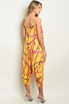 Sleeveless V-neck Printed Loose Fit Jumpsuit - Pack of 6 Pieces