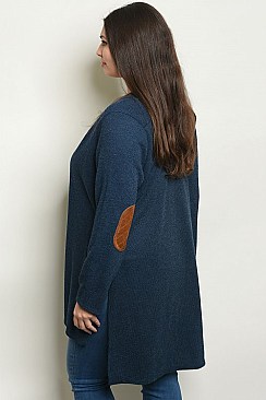 Plus Size Long Sleeve Open Front Knit Cardigan - Pack of 6 Pieces