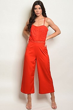 Sleeveless Scoop Neck Trim Detail Jumpsuit - Pack of 6 Pieces