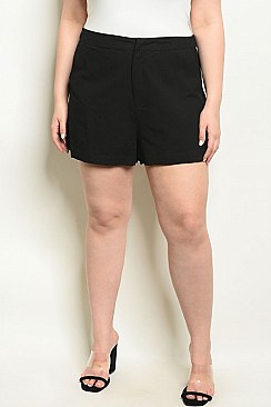 Plus Size Fitted Waist Loose Fitting Shorts - Pack of 6 Pieces