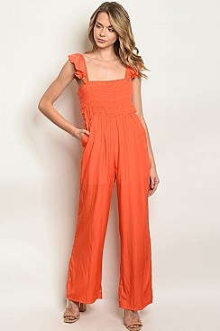 Sleeveless Ruffled Scoop Neckline Jumpsuit - Pack of 6 Pieces