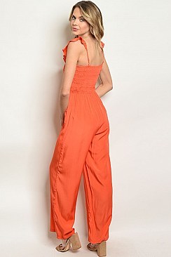 Sleeveless Ruffled Scoop Neckline Jumpsuit - Pack of 6 Pieces