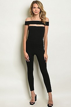 Short Sleeve Off The Shoulder Sexy Jumpsuit - Pack of 6 Pieces