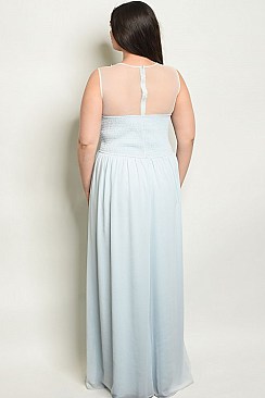 Plus Size Laced Detail Long Gown - Pack of 6 Pieces