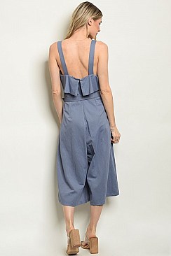 Sleeveless Square Neckline Ruffled Jumpsuit - Pack of 6 Pieces