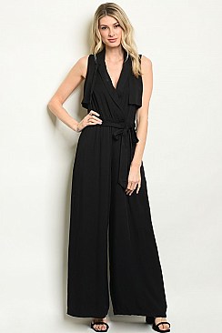 Sleeveless V-neck Wide Leg Jumpsuit - Pack of 6 Pieces