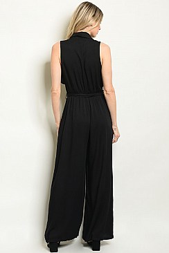 Sleeveless V-neck Wide Leg Jumpsuit - Pack of 6 Pieces