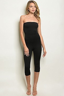 Sleeveless Tube Top Cropped Jumpsuit - Pack of 6 Pieces