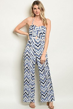 Sleeveless Scoop Neck Printed Wide Leg Jumpsuit - Pack of 6 Pieces