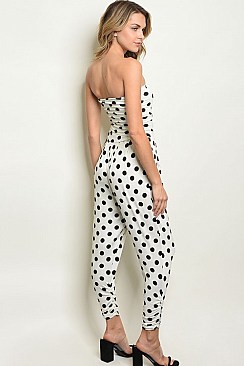 Sleeveless Polka Dot Jersey Jumpsuit - Pack of 6 Pieces