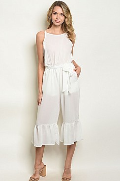 Ruffled Cropped Jumpsuit - Pack of 6 Pieces
