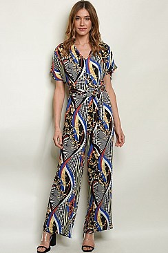 Royal Print Jumpsuit - Pack of 7 Pieces