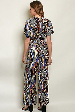 Royal Print Jumpsuit - Pack of 7 Pieces