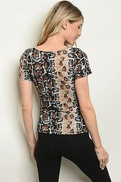Snake Animal Print Top - Pack of 6 Pieces