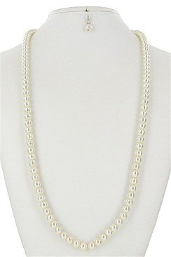 PACK OF 12 ELEGANT CREAM COLOR PEARL NECKLACE EARRING SET