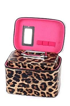 3-in-1 Leopard Printed Cosmetic Case
