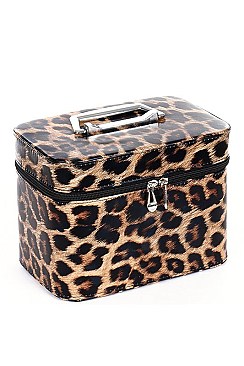 3-in-1 Leopard Printed Cosmetic Case