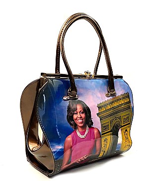 DESIGNER METAL FRAME MICHELLE OBAMA SATCHEL