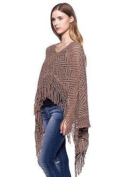 Elegant Fringe Fashion Poncho