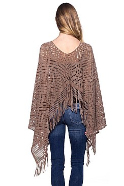 Elegant Fringe Fashion Poncho