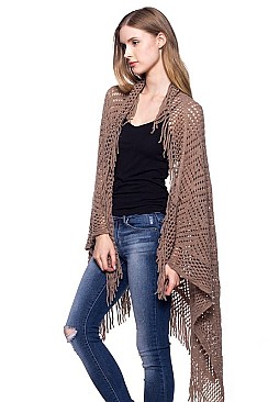 Elegant Fringe Fashion Poncho