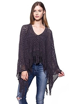 Elegant Fringe Fashion Poncho