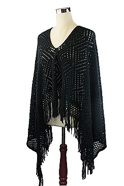 Elegant Fringe Fashion Poncho