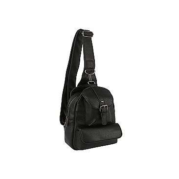 Buckle Pocket Sling Bag Backpack