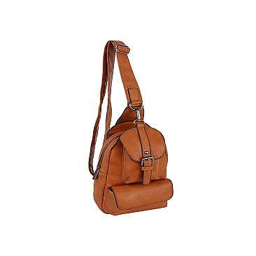 Buckle Pocket Sling Bag Backpack