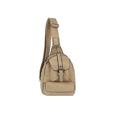 Buckle Pocket Sling Bag Backpack