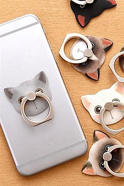 PACK OF (12 PCS) KITTEN RING-GRIP ANTI-DROP FINGER HOLDER FM-CR001