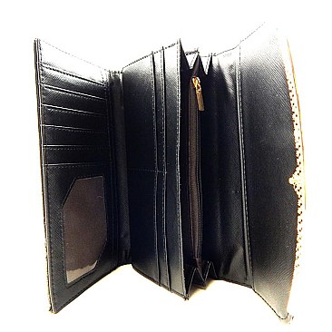 Patent Crocodile Embossed ACCENTED Wallet