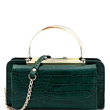 CROCODILE PRINT CELLPHONE CROSS BODY ORGANIZER