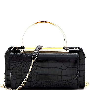 CROCODILE PRINT CELLPHONE CROSS BODY ORGANIZER