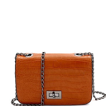 CROCODILE PRINT CELLPHONE CROSS BODY ORGANIZER