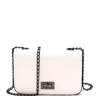CROCODILE PRINT CELLPHONE CROSS BODY ORGANIZER