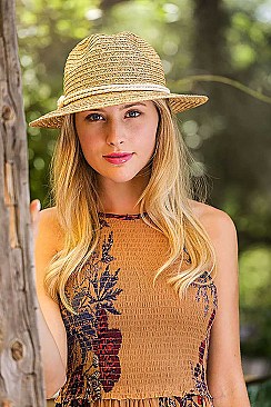 Natural Fiber Woven Ladies Fedora Hat