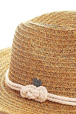 Natural Fiber Woven Ladies Fedora Hat