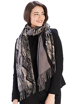 PYTHON PRINT TWO TONE SCARF