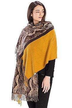 PYTHON PRINT TWO TONE SCARF